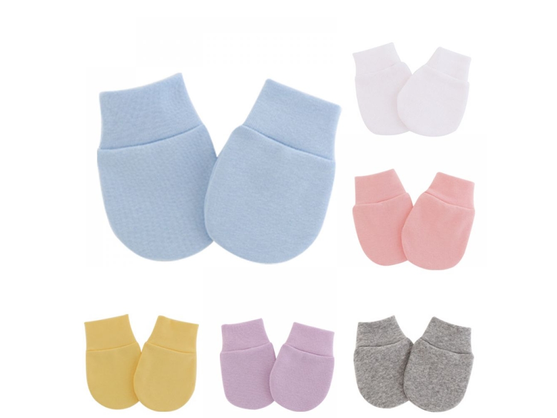 4 pares de guantes para recién nacidos, guantes de algodón para bebés, guantes sin dedos, manoplas para bebés