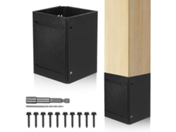 Kit De Protección Ajustable Para Postes Metálicos, Funda Protectora Negra.