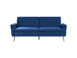 Sofá cama BELIANI Vettre de Terciopelo Azul 210x84x88