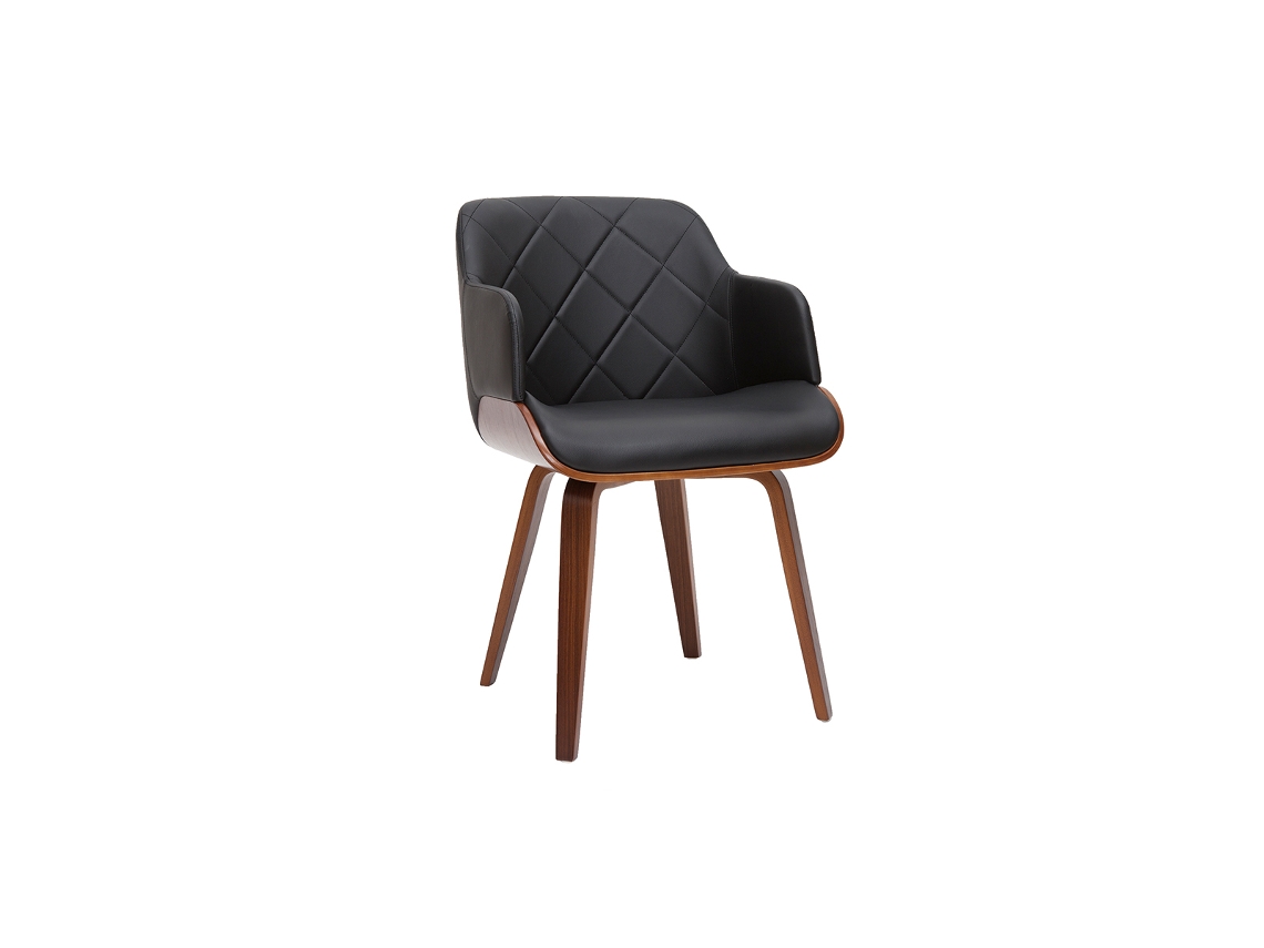 Cadeira Design Preta com Lucien Walnut MILIBOO