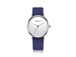 Reloj De Muñeca De Cuarzo Con Correa De Tela Redondo Unisex Casual Azul