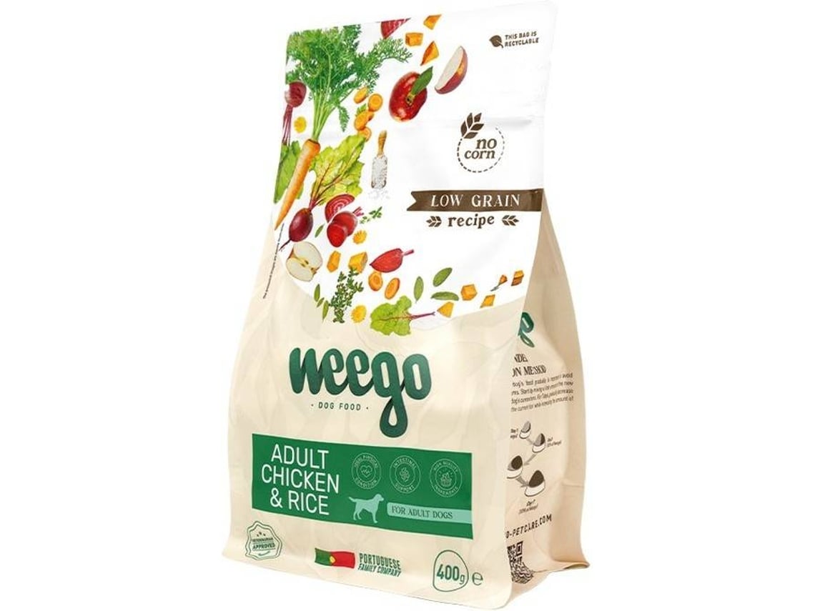 Pienso Seco para Perros WEEGO Low Grain Pollo y Arroz (400 g)