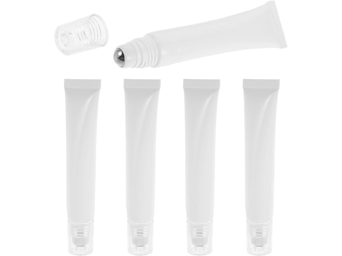 Tubos Cosméticos Recargables De 5 Piezas, Frasco Roll-on De 20 Ml En Plástico Y Metal, Estuche.