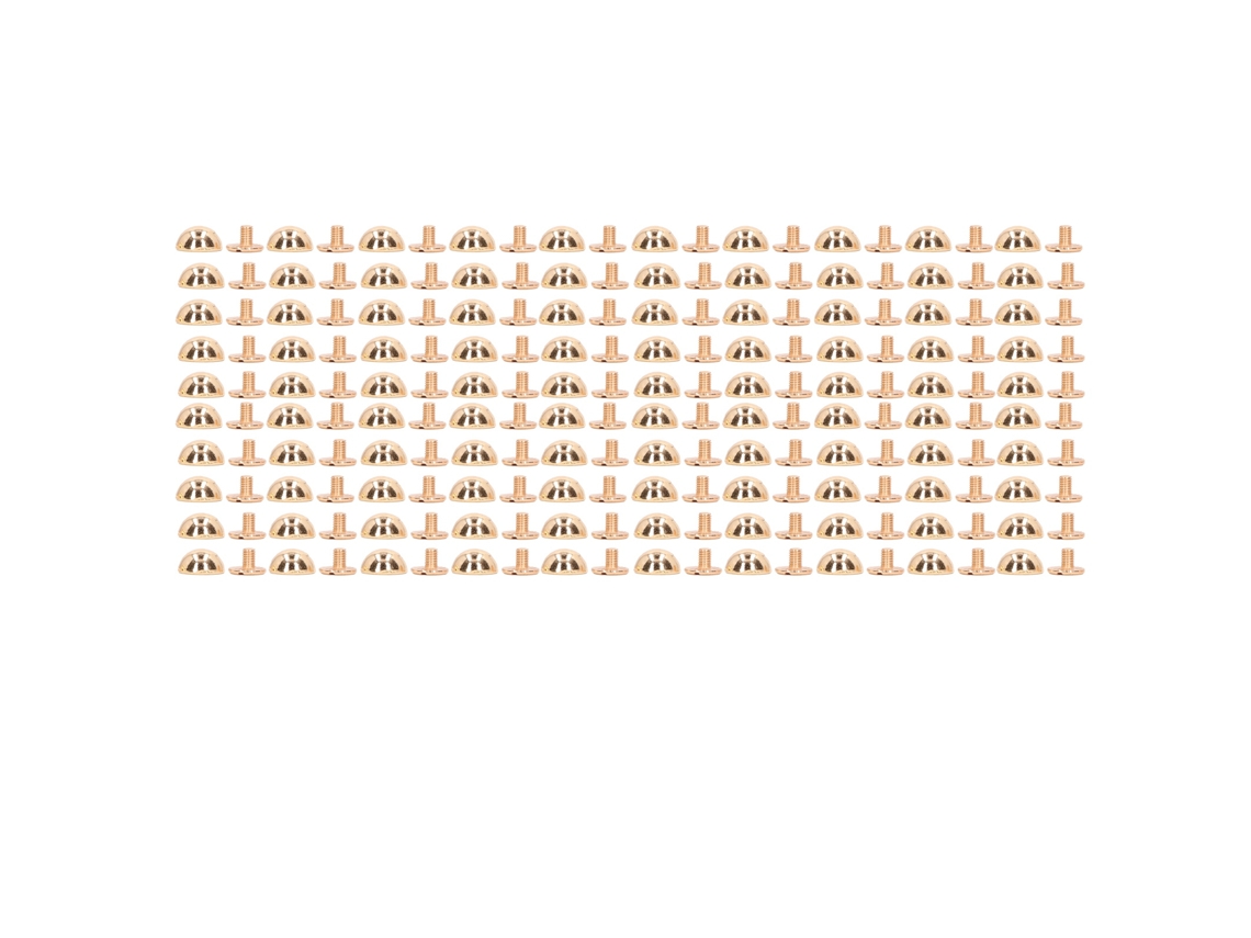 Kit de 100 Rebites de Couro Cogumelo Redondo Dourado para Artesanato Diy Metal Decorativo