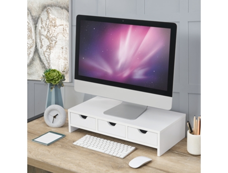 Suportes de Monitor [EN.CASA] Ruovesi (12 x 51 x 25cm - Aglomerado - Blanco)