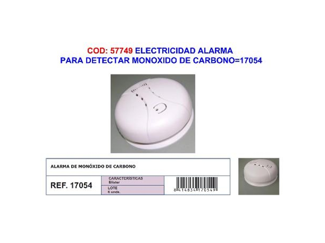 Electricidad alarma de monoxido de carbono 17054