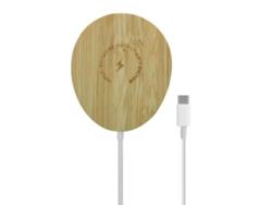 Cargador Inalámbrico Magnético Para Ios 12, Carga Rápida, Compatible Con Huawei Y Samsung, 15 W, Diseño Con Vetas De Madera Clara.