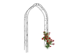 Relaxdays Arco Jardín, Plantas Trepadoras Y Rosas, 255x137x39 Cm, Material: Polvo De Hierro, Figuras De Pájaros, Negro