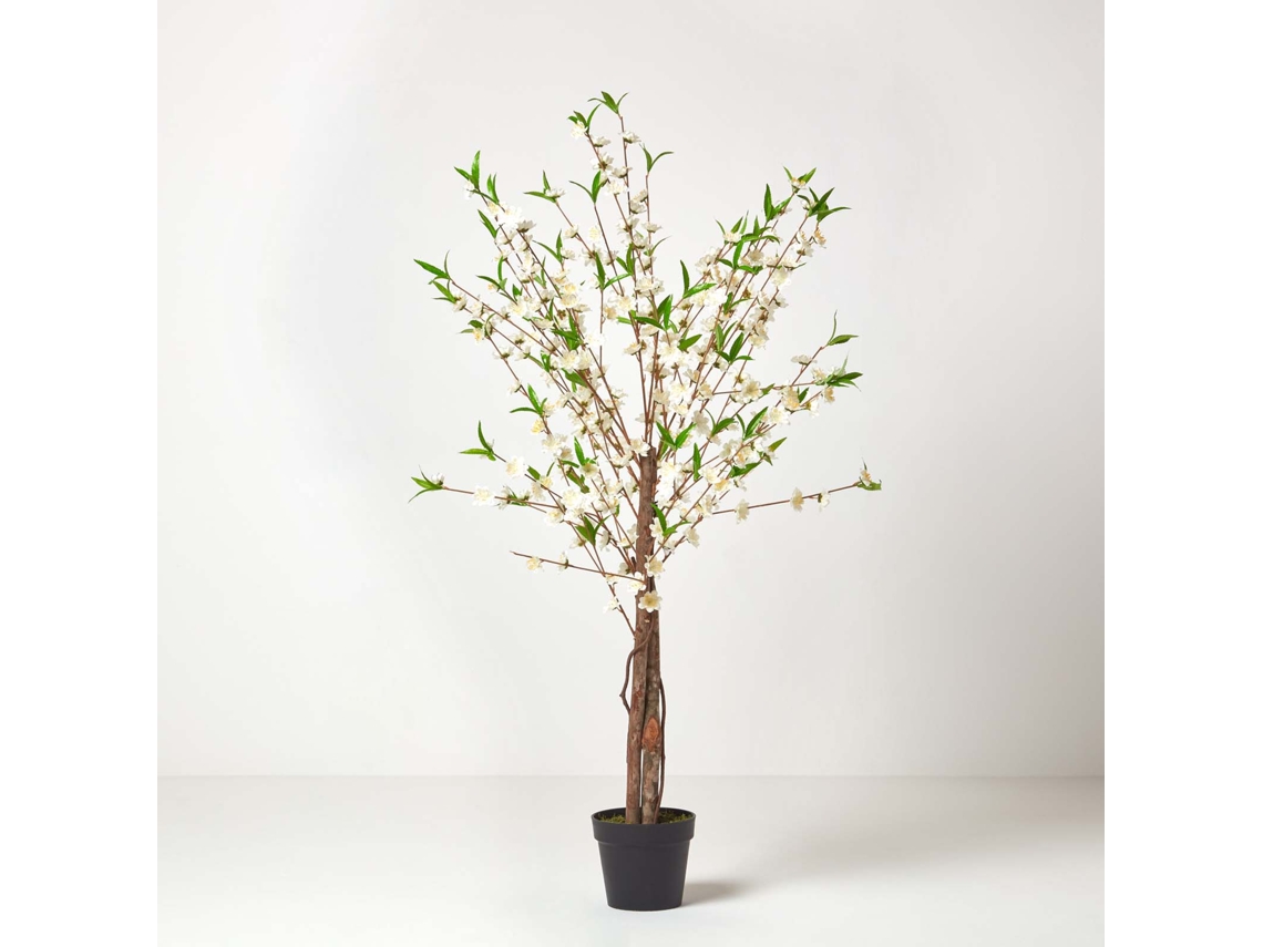 Árbol artificial de Homescapes con flores de seda color crema - 1,5 metros