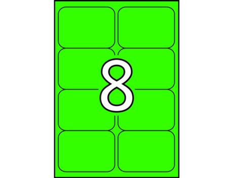 Etiquetas Adhesivas Permanentes en A4 20 Hojas APLI (Verde - 99,1 X 67,7 mm)