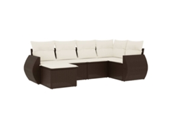 Maison Exclusive - Set Sofás De Jardín 6 Piezas Y Cojines Ratán Sintético Marrón