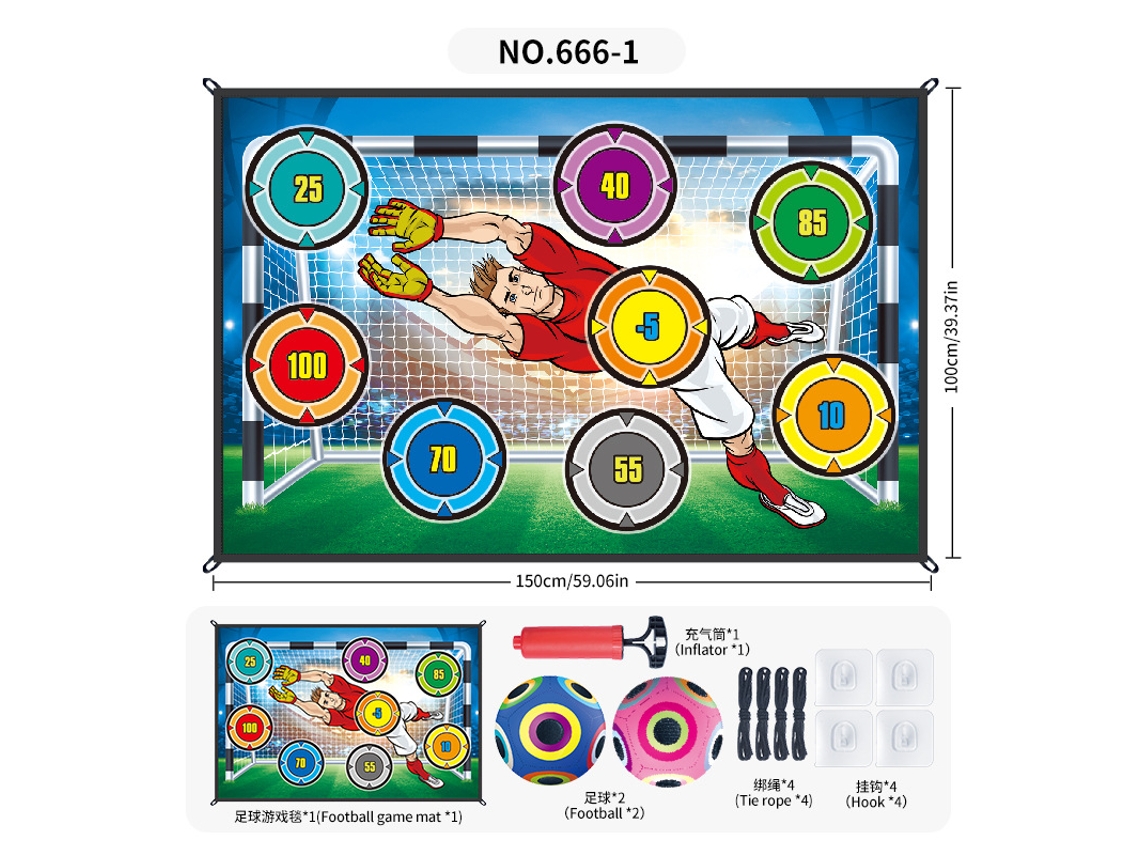 Set de entrenamiento de fútbol Eifson con zonas de puntuación y 2 balones de colores (01)