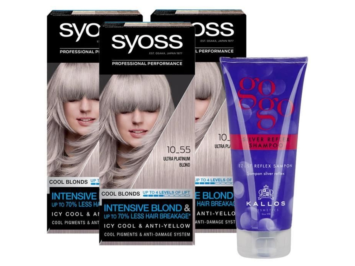 3 X Rubio Ultra Platino 10-55 SYOSS Color Permanente