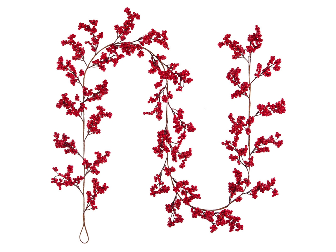 Enredadera artificial con bayas rojas para decorar árboles de Navidad.