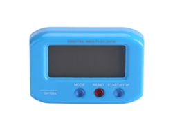 Reloj digital portátil con pantalla LCD, alarma, retroiluminación y función de repetición para escritorio, oficina o coche (azul)