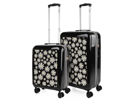 Juego De Maletas Pc SKPAT Niza negro-margaritas (45X68x26 Cm)