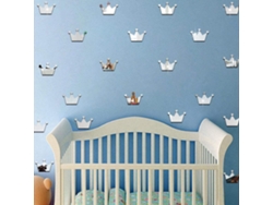 2026 Hermosas pegatinas de pared para dormitorio y sala de estar, decoración de fondo de pared, corona plateada B