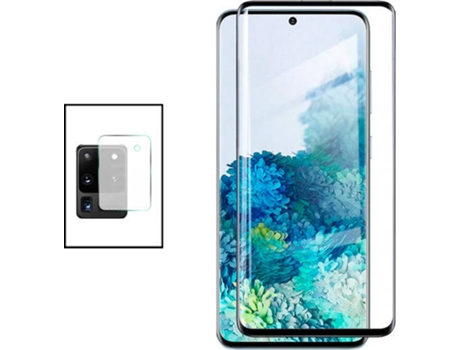 Kit Protector de Cámara Trasera Samsung Galaxy S20 Ultra - Curved PHONECARE y Cristal Templado 5D Full Cover