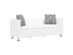 Maison Exclusive - Sofá De 3 Plazas De Cuero Artificial Blanco