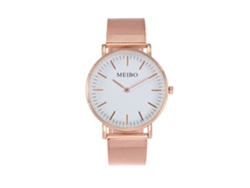 Reloj De Cuarzo De Moda Para Mujer Con Brazalete Metálico Ajustable (oro Rosa Y Blanco)
