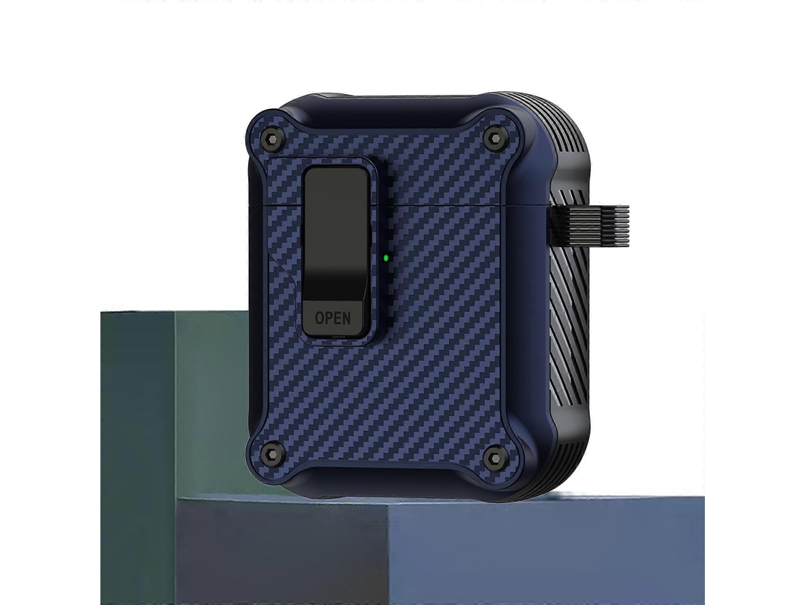Estuche protector de fibra de carbono GIECY para auriculares con interruptor magnético automático