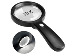 Lupa con luz, lupa de mano grande de 10x, 12 LED iluminados, lupa