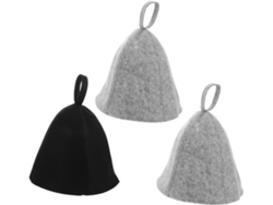Juego de 3 gorros de sauna de fieltro de lana negra para hombre y mujer, de secado rápido y Gokoco