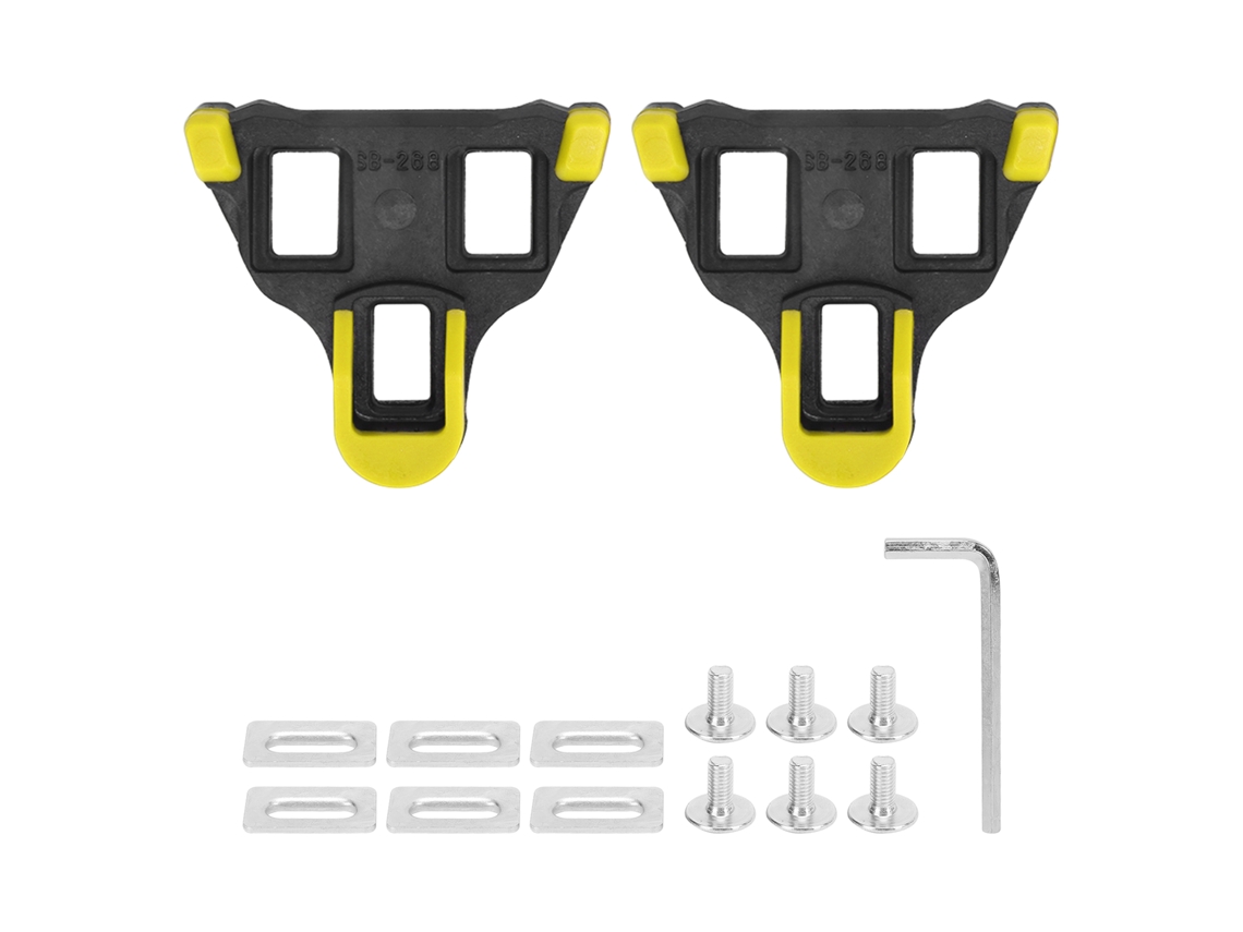 Calas Universales Para Bicicleta Tb-011 Con 6 Grados De Flotación, Bloqueo Automático, Color Negro Y Amarillo.