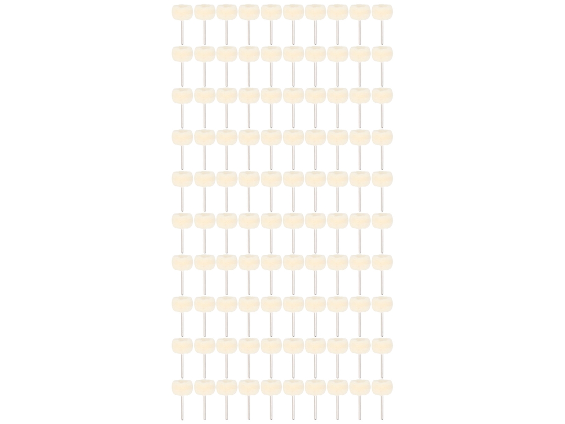 Juego De 100 Ruedas Pequeñas De Pulido De Lana Con Mango De Acero Rápido (hss) Para Grabado En Madera.