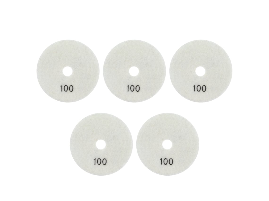 5 Peças Discos De Polimento Úmido De Diamante 4 Polegadas Kit Para Mármore Granito Cerâmica 100 Grit