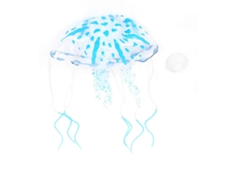 Gran decoración de silicona para acuario con medusa Rosewell azul brillante