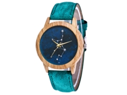 Reloj De Pulsera Zhoulianfa Sencillo Verde Informal De Cuarzo Con Correa Vaquera.