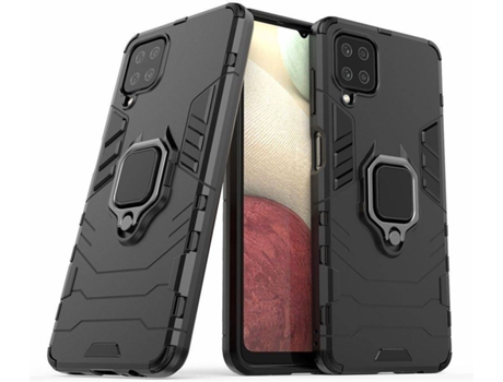 Carcasa Samsung Galaxy A12 HFS-HOUSE Kickstand Negro