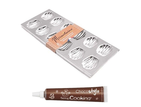 Molde de magdalenas 12 huellas + Tubo de chocolate para decorar