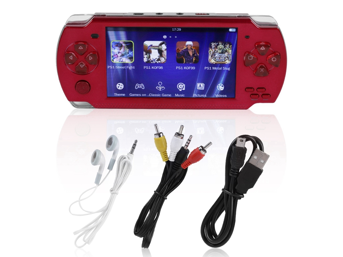 Consola De Videojuegos Portátil Retro Con Pantalla Lcd Fluida Y Batería De Larga Duración - Roja