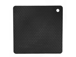 Tapete aislante térmico de silicona gruesa para ollas de cera, negro, antideslizante y resistente al calor, forma cuadrada. Nostalgia88