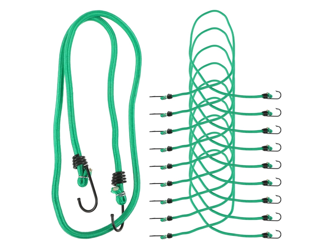 10 Cuerdas Elásticas Con Ganchos, Cuerdas Elásticas Para Acampar, Correas De Sujeción De Equipaje