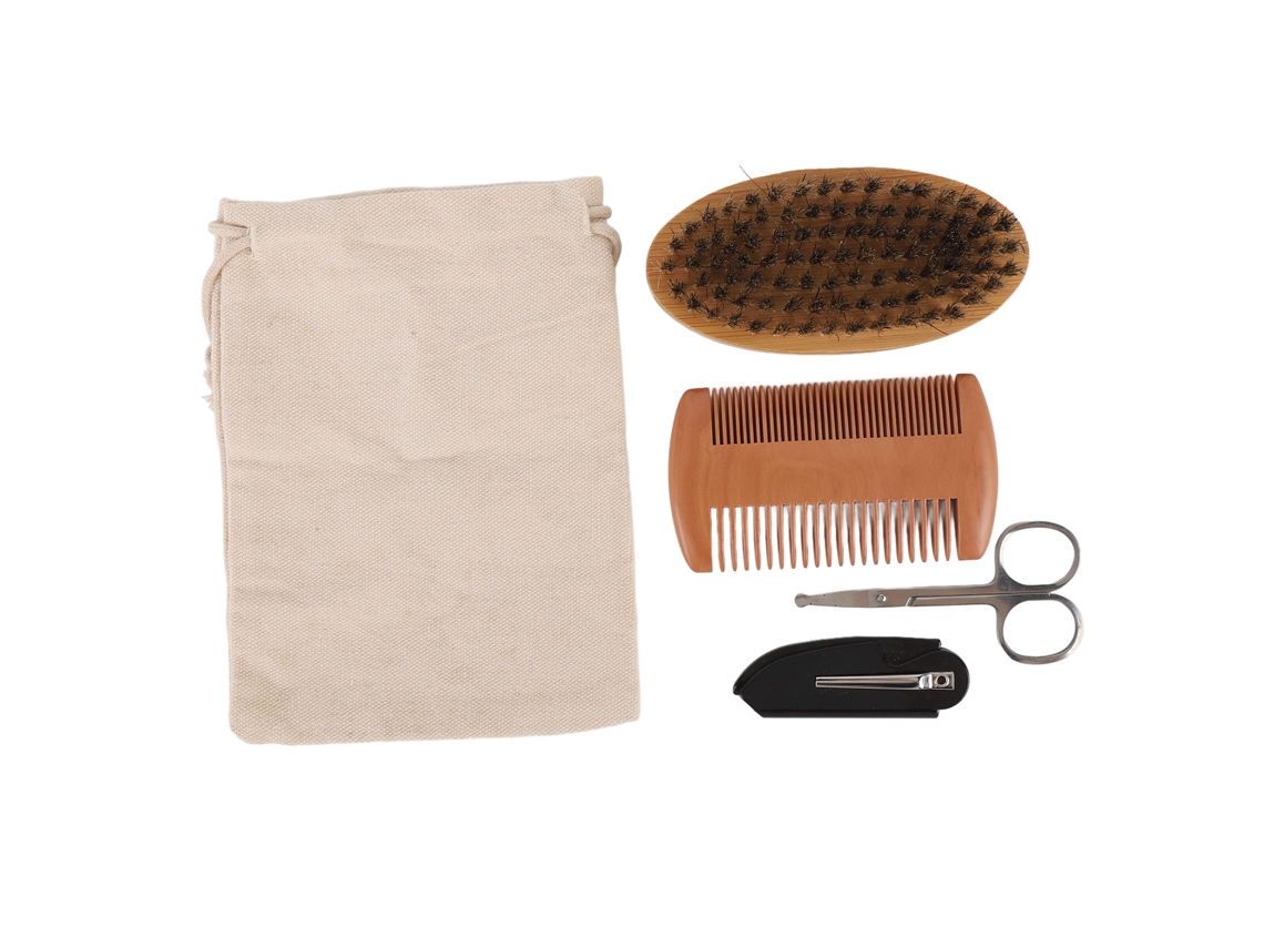 Kit de cuidado de barba 2026 con peine, cepillo y tijeras para hombre