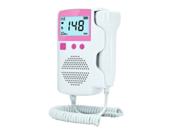 Monitor Fetal Digital Doppler Rosa, Funciona Con Pilas, Sensor De Frecuencia Cardíaca Fetal De 3,0 Mhz, Pantalla Lcd.