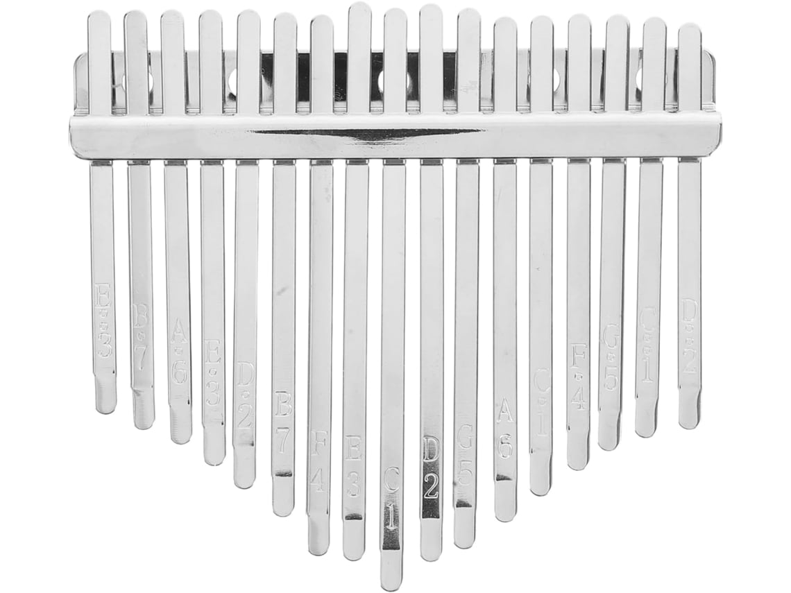 Teclas De Kalimba De Metal Plateado, 17 Teclas, Diseño De Escala Estampada, Fácil De Aprender, Accesorios