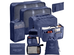 Conjunto De Bolsas Organizadoras Para Malas, Pacote Com 9 Chrui (azul Marinho)