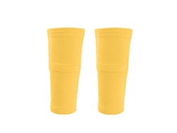 1 espinillera de fútbol con doble bolsillo, de compresión, para piernas (amarillo, talla S)