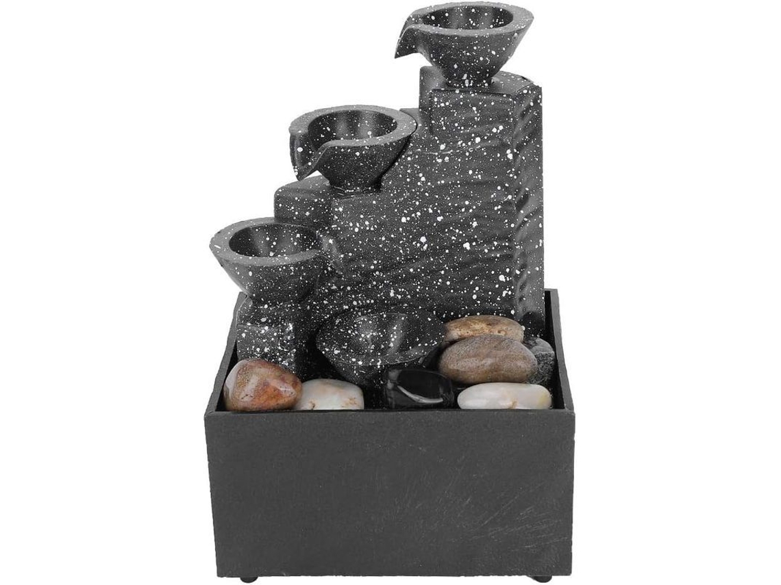 Fuente De Mesa Usb, Fuente Decorativa De Mesa Con Luces Led Y Piedras Irregulares.