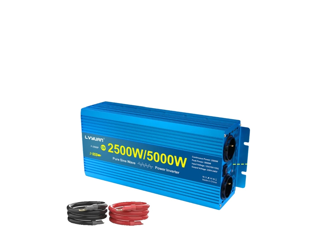 Inversor de onda sinusoidal pura, potencia máxima de 5000 W, pantalla LCD de 5000 W, Europa, DC12V, AC220V-240V