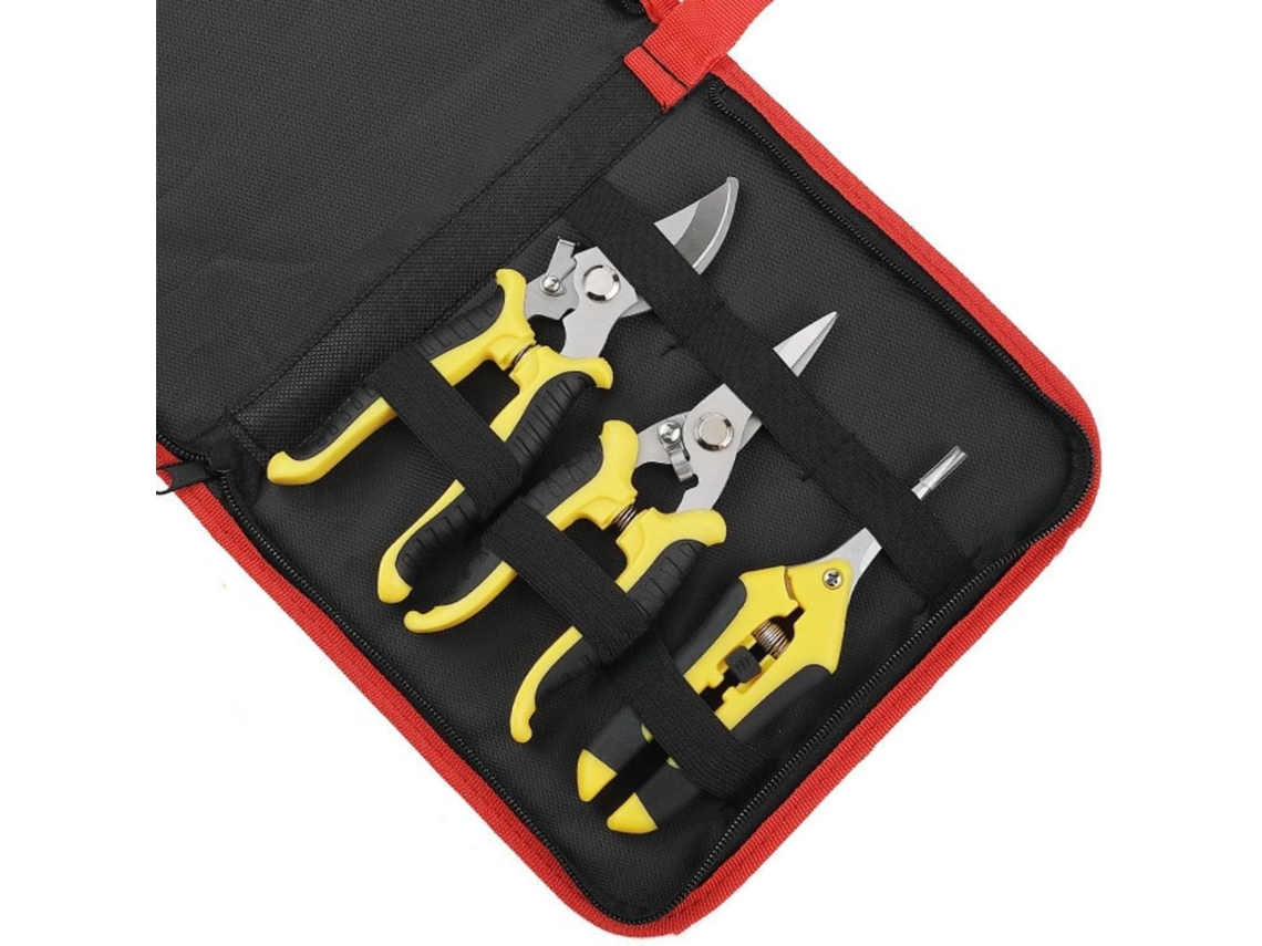 Juego De Tijeras De Podar Y Tijeras De Jardinería,ideal Para Jardinería Y Cosecha.(juego De Herramientas De Jardinería Amarillobolsa De Tela Oxford)