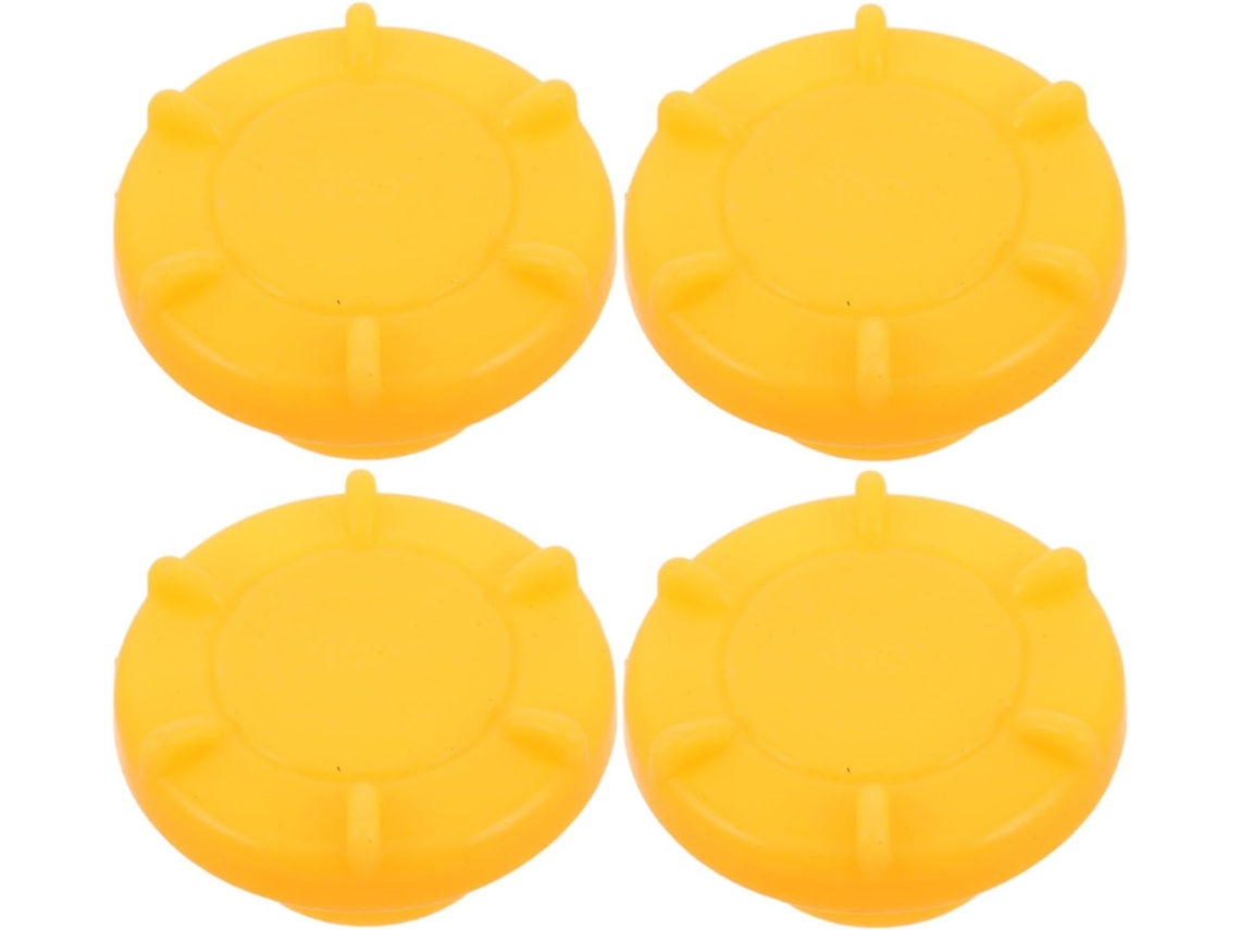 Juego de 4 tapas de plástico amarillas de repuesto para tornillos de juguetes infantiles (para niños y niñas).