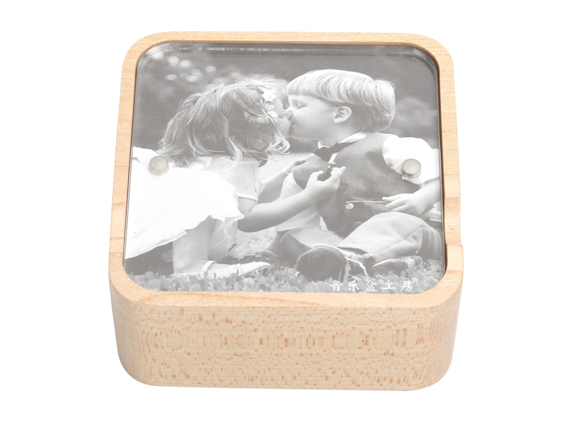 Caja De Música Con Marco De Fotos De Madera, Sensor De Gravedad, Decoración Para El Hogar, Regalo De Navidad, Regalo De Cumpleaños.