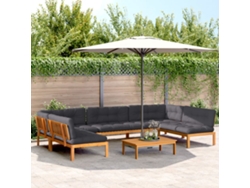 Conjunto de sofá de jardín de 6 piezas con palets y cojines de acacia maciza DKD Home Decor