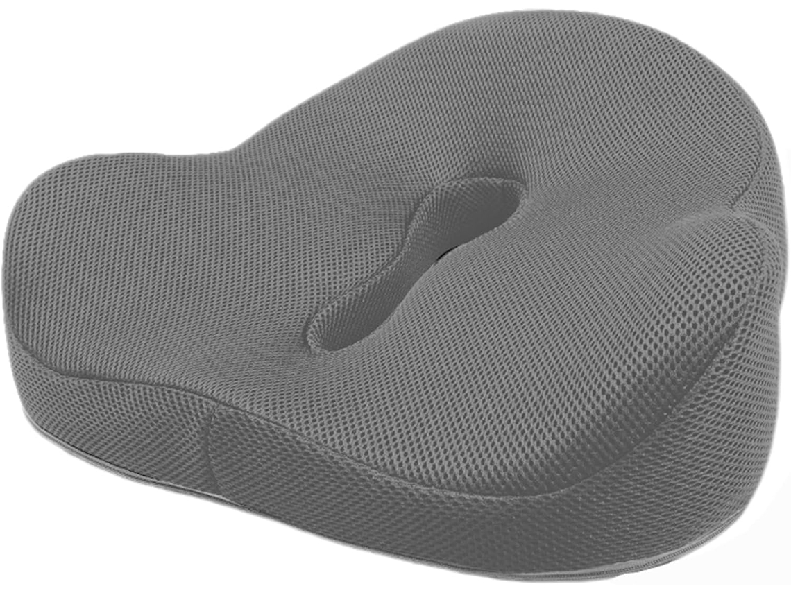 Cojín De Asiento De Espuma Viscoelástica De Malla Para Silla De Oficina Para Aliviar El Dolor De Cadera Gris Gertiz