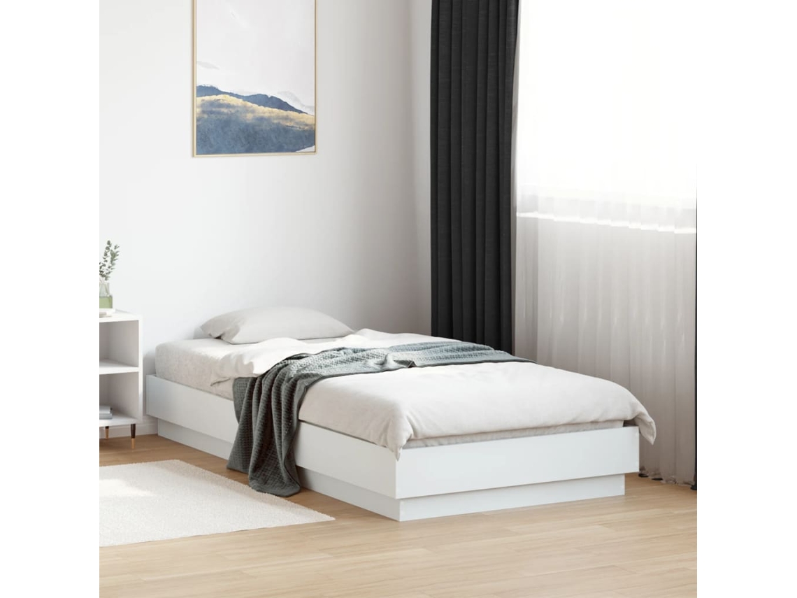 Estructura De Cama Madera De Ingeniería Blanca 75x190 Cm